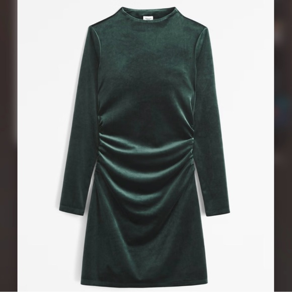 NWT Abercrombie & fitch Paloma velvet green dress size L - Picture 7 of 7